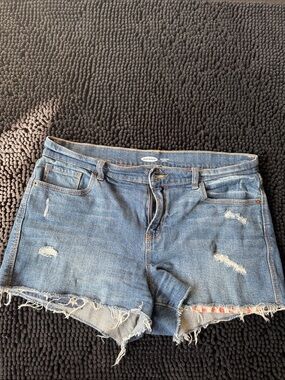 Old Navy Medium Blue Distressed Denim Cutoff Shorts